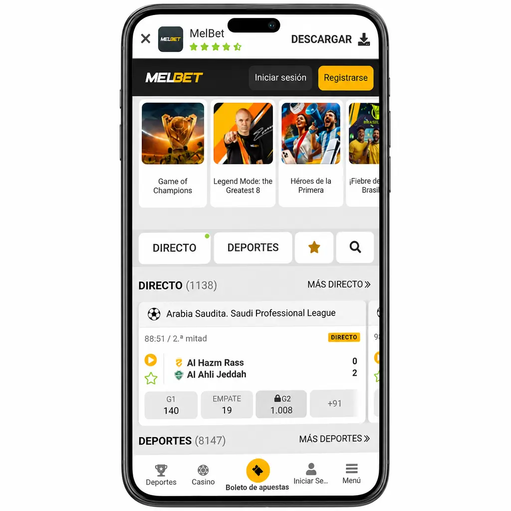 Descarga la app Melbet en Android e iOS