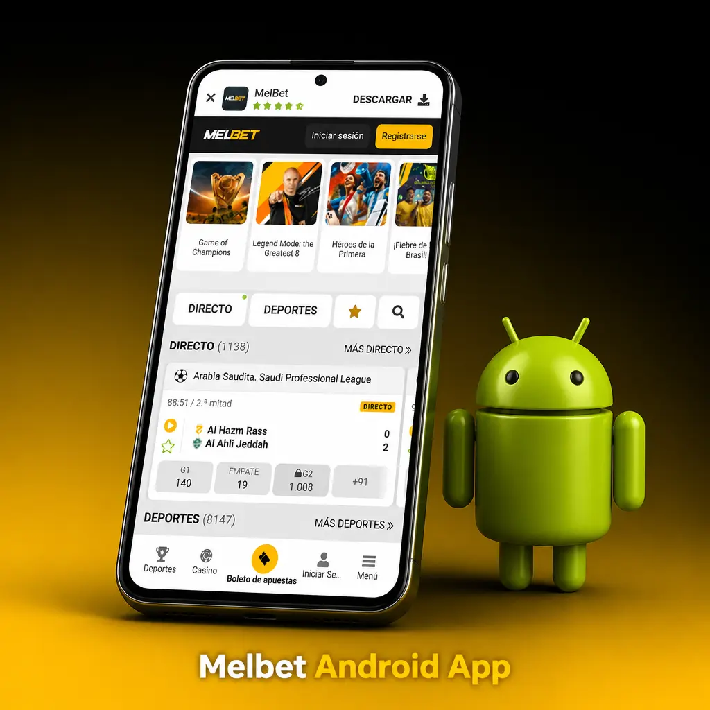 Melbet Android App en un smartphone