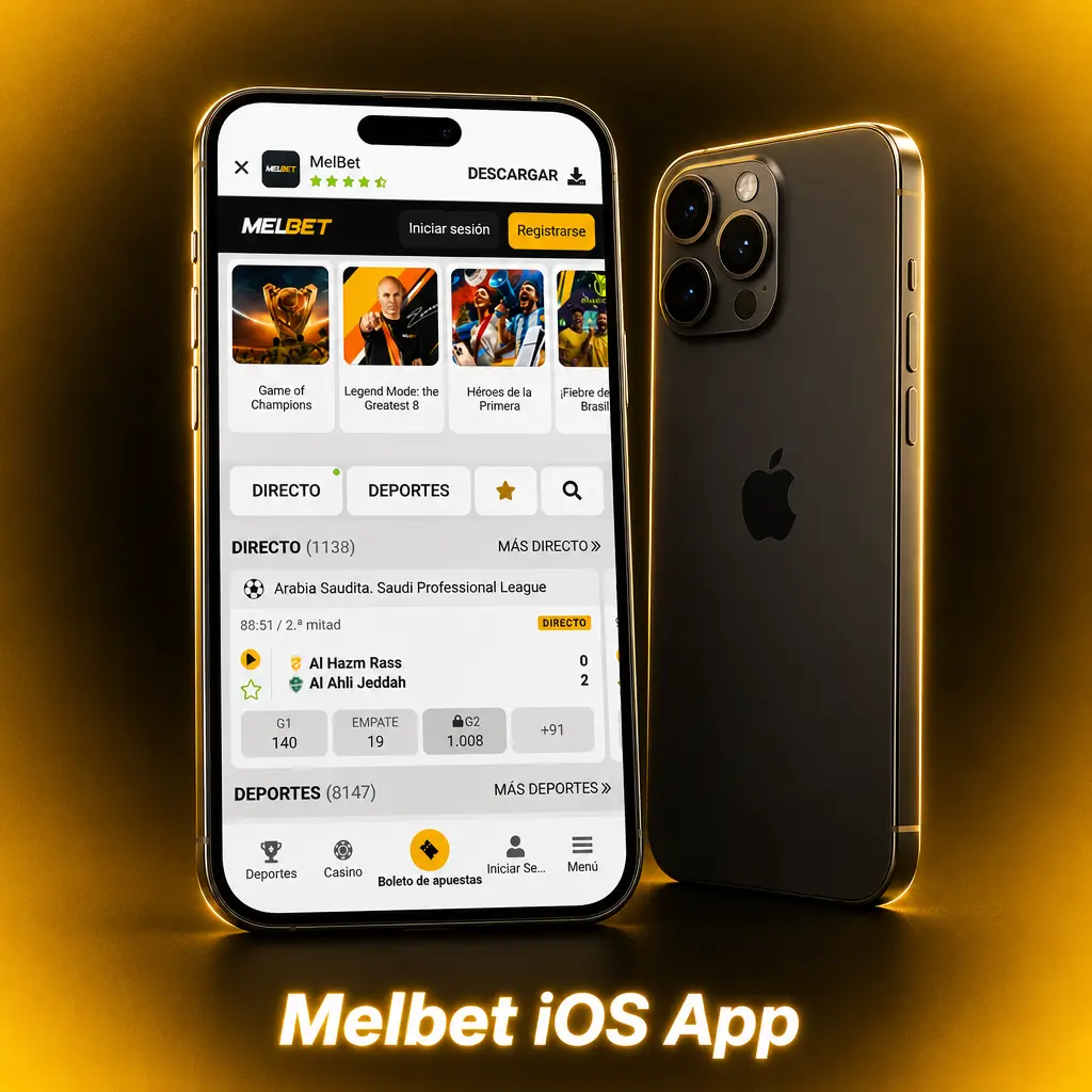 Melbet iOS app en iPhone y iPad