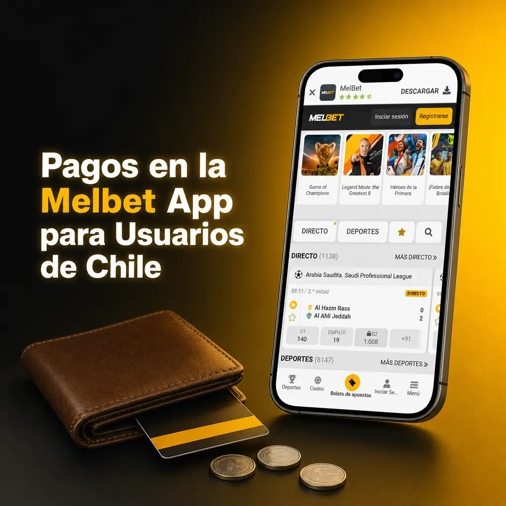 Métodos de pago disponibles en la app Melbet para Chile